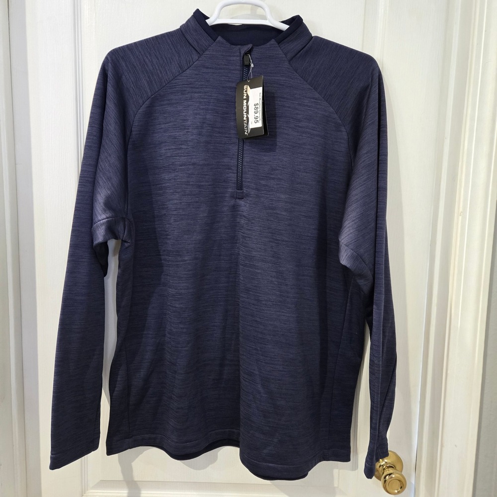 Sun Mountain Glacier Pullover Mens 2XL Navy Blue NEW Thermal Quarter Zip Golf